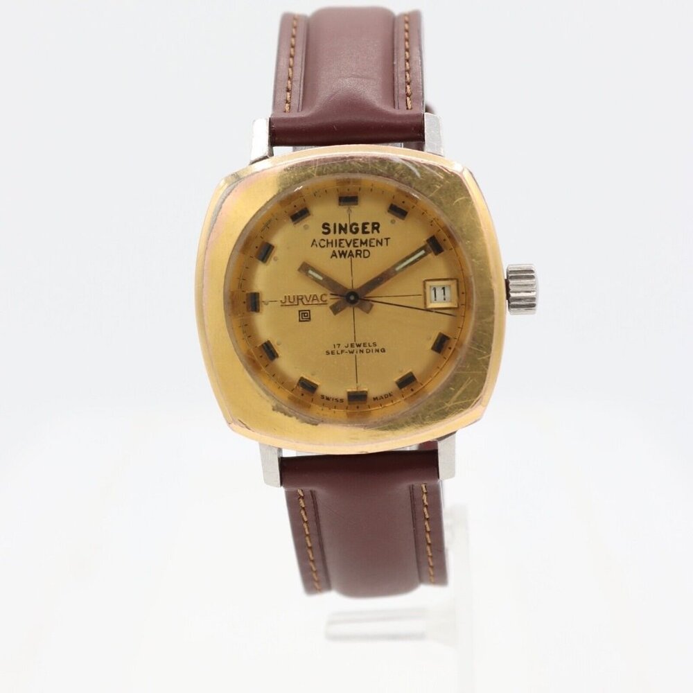 Vintage 35mm LeJour Jurvac Compressor Men's Automatic Wristwatch Singer Award